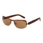 GCDS brown metal sunglasses with rounded frames and dark tinted lenses, stylish accessories for sun protection and fashion.