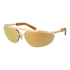 GCDS gold metal sunglasses with sleek frame and tinted lenses, stylish accessory for fashion-forward looks.