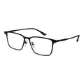 BMW black titanium glasses frames with sleek design, lightweight metal construction, and adjustable nose pads.