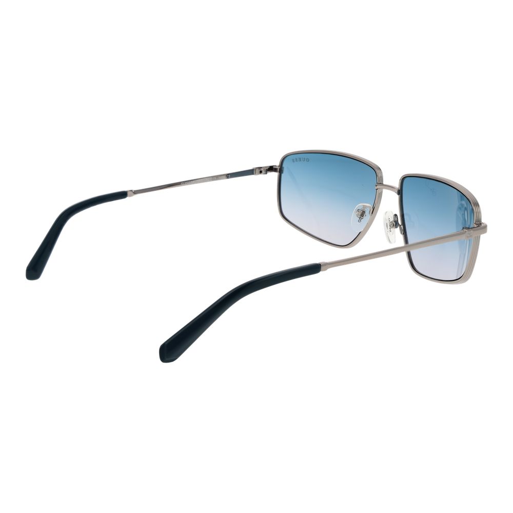 Guess silver metal sunglasses with sleek frames and dark tinted lenses, stylish eyewear for sun protection and fashion.