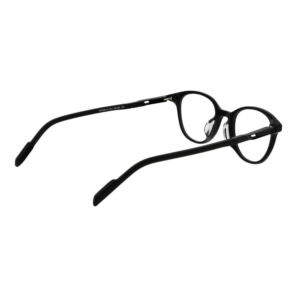 Adidas black plastic glasses frames with sleek design and adjustable nose pads, suitable for stylish eyewear.