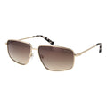 Guess gold metal sunglasses with round frames and dark lenses, stylish and trendy accessory for sun protection.