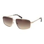 Guess gold metal sunglasses with round frames and dark lenses, stylish and trendy accessory for sun protection.