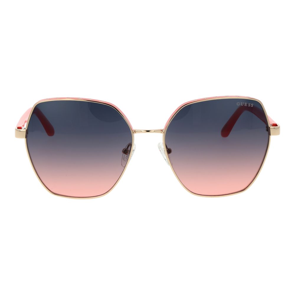 Guess gold metal sunglasses with sleek frames and dark tinted lenses, stylish eyewear for a fashionable look.
