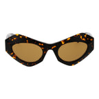 Emilio Pucci brown plastic sunglasses with rounded frames and dark tinted lenses, stylish and modern eyewear.