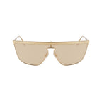 Victoria Beckham gold metal sunglasses with sleek frames and dark tinted lenses, stylish accessory for sun protection.