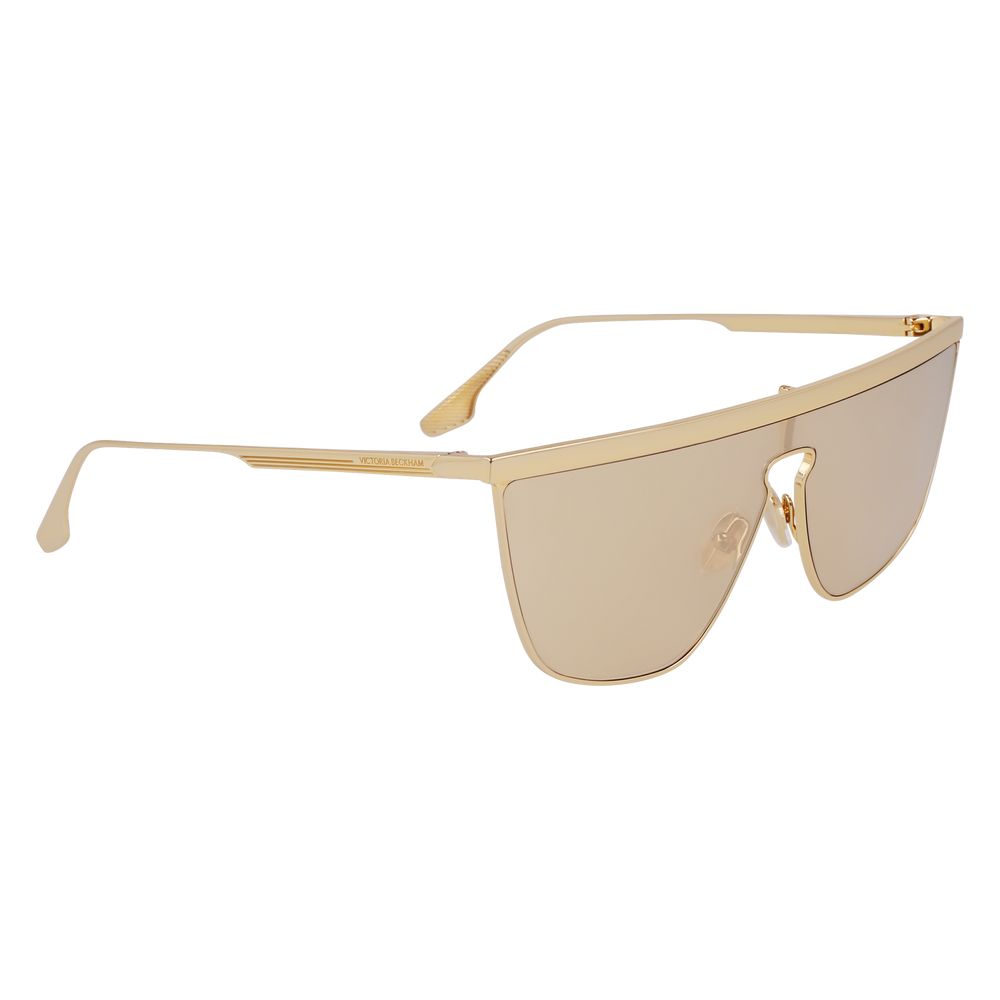 Victoria Beckham gold metal sunglasses with sleek frame and tinted lenses, stylish eyewear accessory for fashion-forward looks.