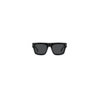 Polaroid black polycarbonate sunglasses with sleek frame and dark tinted lenses, stylish and durable eyewear for sun protection.