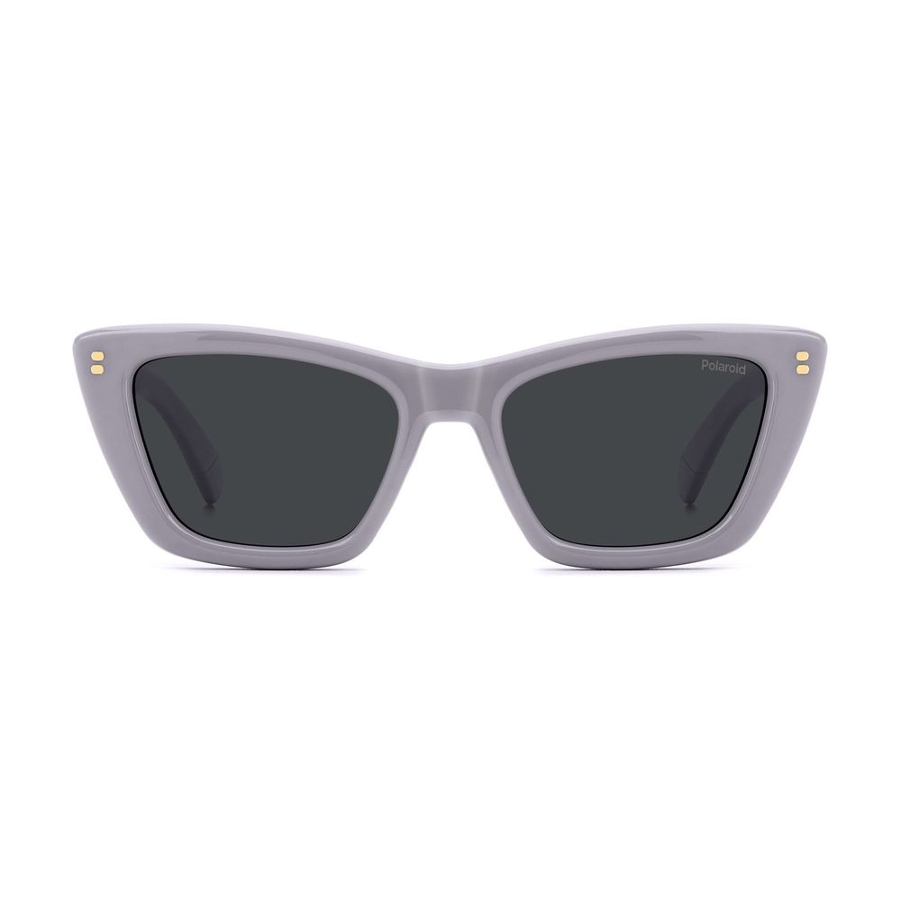 Polaroid purple polycarbonate sunglasses with rounded frames and tinted lenses, stylish and lightweight for everyday wear.