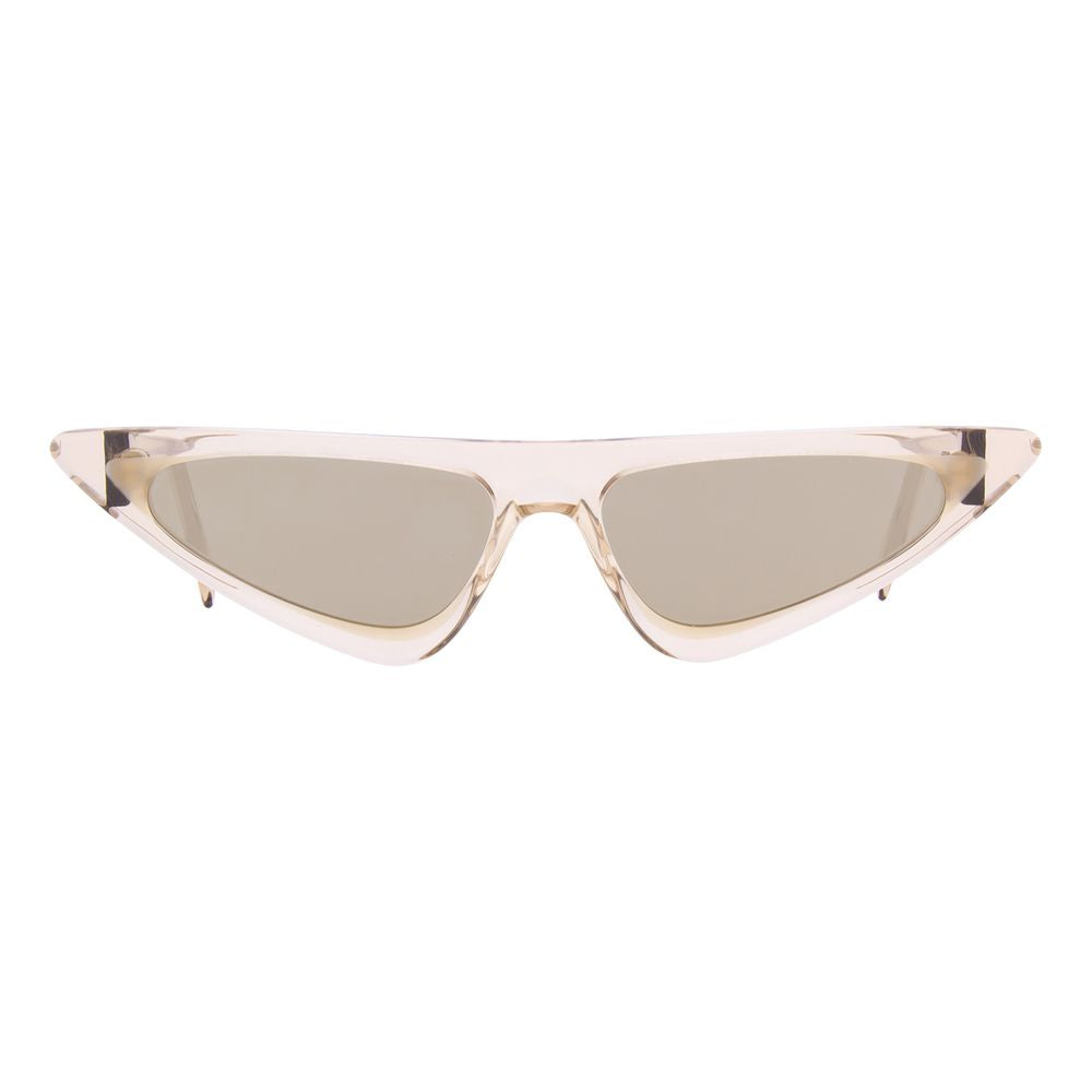 Andy Wolf beige acetate sunglasses with rounded frames and dark tinted lenses, stylish and lightweight for everyday wear.
