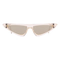 Andy Wolf beige acetate sunglasses with rounded frames and dark tinted lenses, stylish and lightweight for everyday wear.