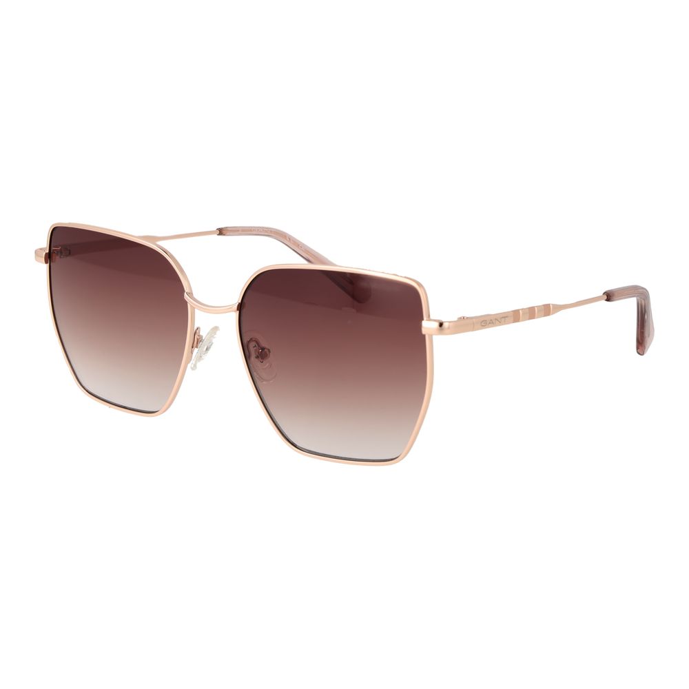 Gant rose gold metal sunglasses with round frames and tinted lenses, stylish and trendy accessory for sunny days.