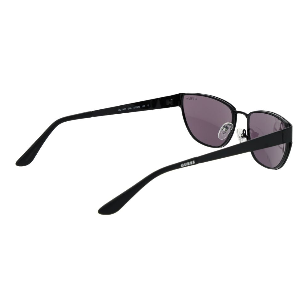 Guess black metal sunglasses with sleek frame and dark lenses, stylish accessory for sun protection and fashion.