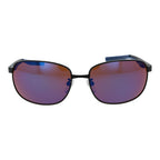 Fila black stainless steel sunglasses with dark tinted lenses and sleek frame, stylish and durable eyewear.