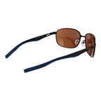 Fila black stainless steel sunglasses with dark tinted lenses and sleek frame design, stylish eyewear for sun protection.