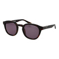 Police brown cellulose acetate sunglasses with rounded frames and dark tinted lenses, stylish and lightweight for everyday wear.