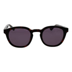 Police brown cellulose acetate sunglasses with rounded frames and polarized lenses, stylish eyewear for sun protection.