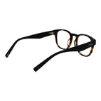 Fila brown cellulose acetate glasses frames with rounded design and transparent lenses, stylish eyewear for everyday wear.
