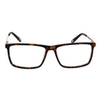 Fila brown cellulose acetate glasses frames with rounded design and clear lenses on a white background.