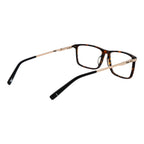 Fila brown cellulose acetate glasses frames with a stylish, rounded design and clear lenses.