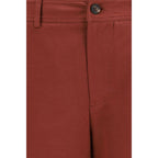 Brunello Cucinelli Red Cotton Bermuda Shorts