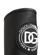 Dolce & Gabbana Black Rubberised Leather High Boots Shoes