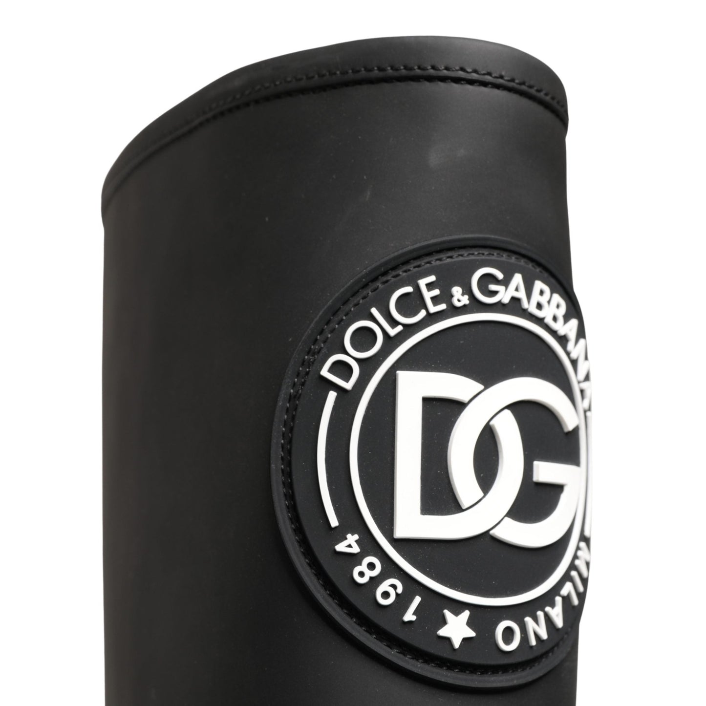 Dolce & Gabbana Black Rubberised Leather High Boots Shoes