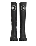 Dolce & Gabbana Black Rubberised Leather High Boots Shoes