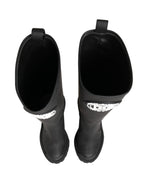 Dolce & Gabbana Black Rubberised Leather High Boots Shoes
