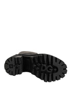 Dolce & Gabbana Black Rubberised Leather High Boots Shoes
