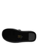 Dolce & Gabbana Black Crystal Embellished Platform Slides Shoes