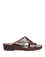 Dolce & Gabbana Maroon Leather Cutout DG Logo Sandals Shoes