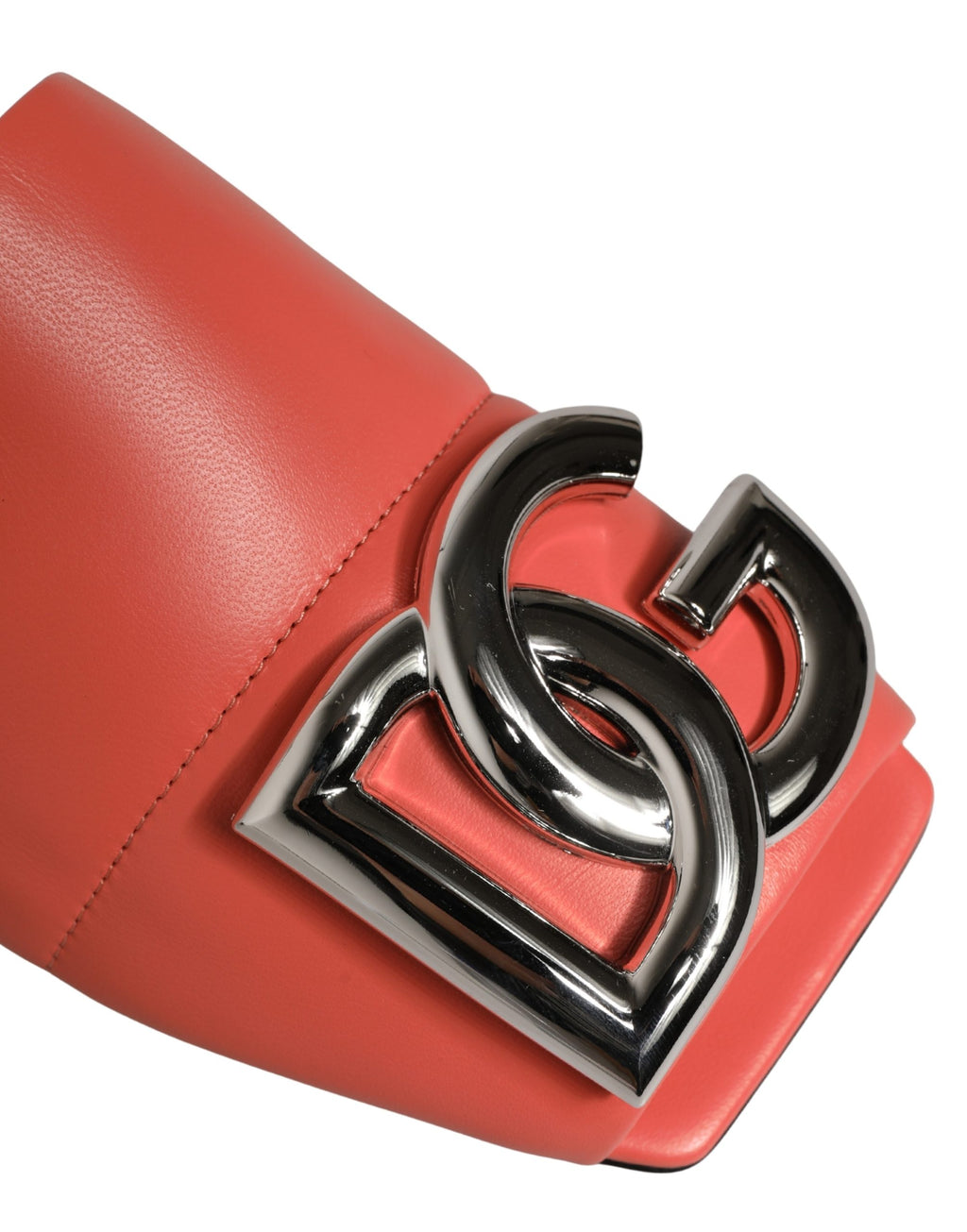 Dolce & Gabbana Orange DG Logo Leather Flats Sandals Shoes