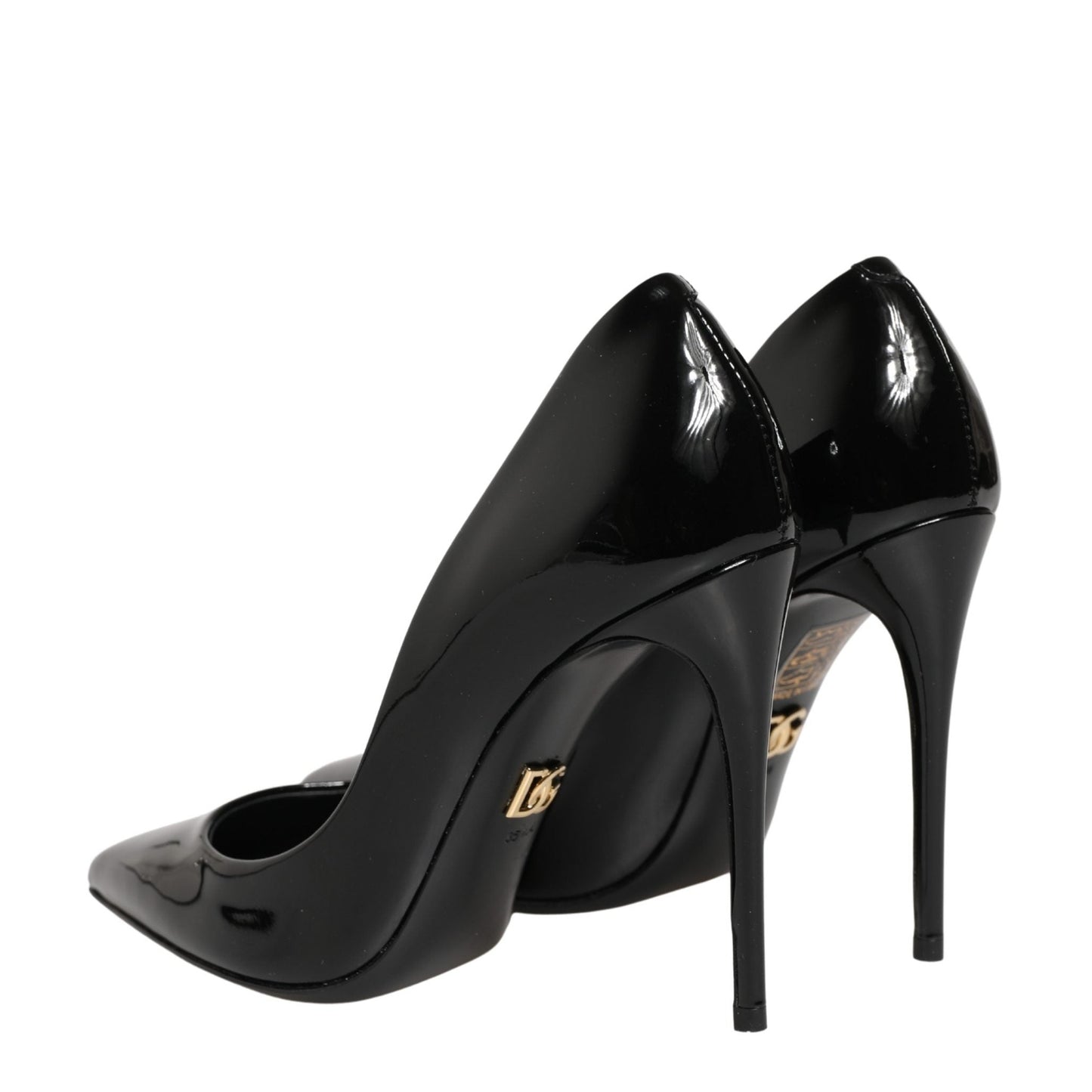 Dolce & Gabbana Black Calf Leather Stiletto Heels Pumps Shoes