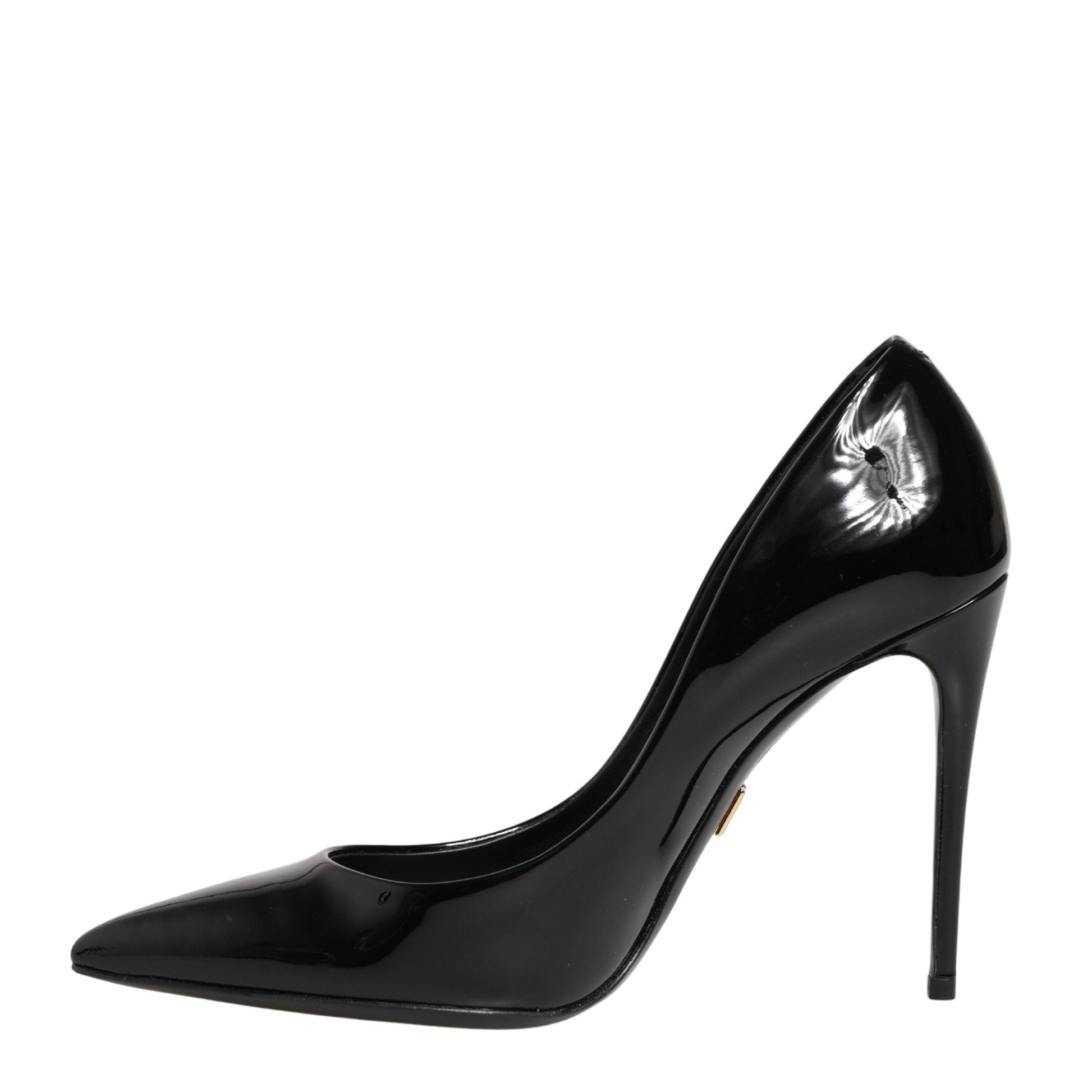 Dolce & Gabbana Black Calf Leather Stiletto Heels Pumps Shoes