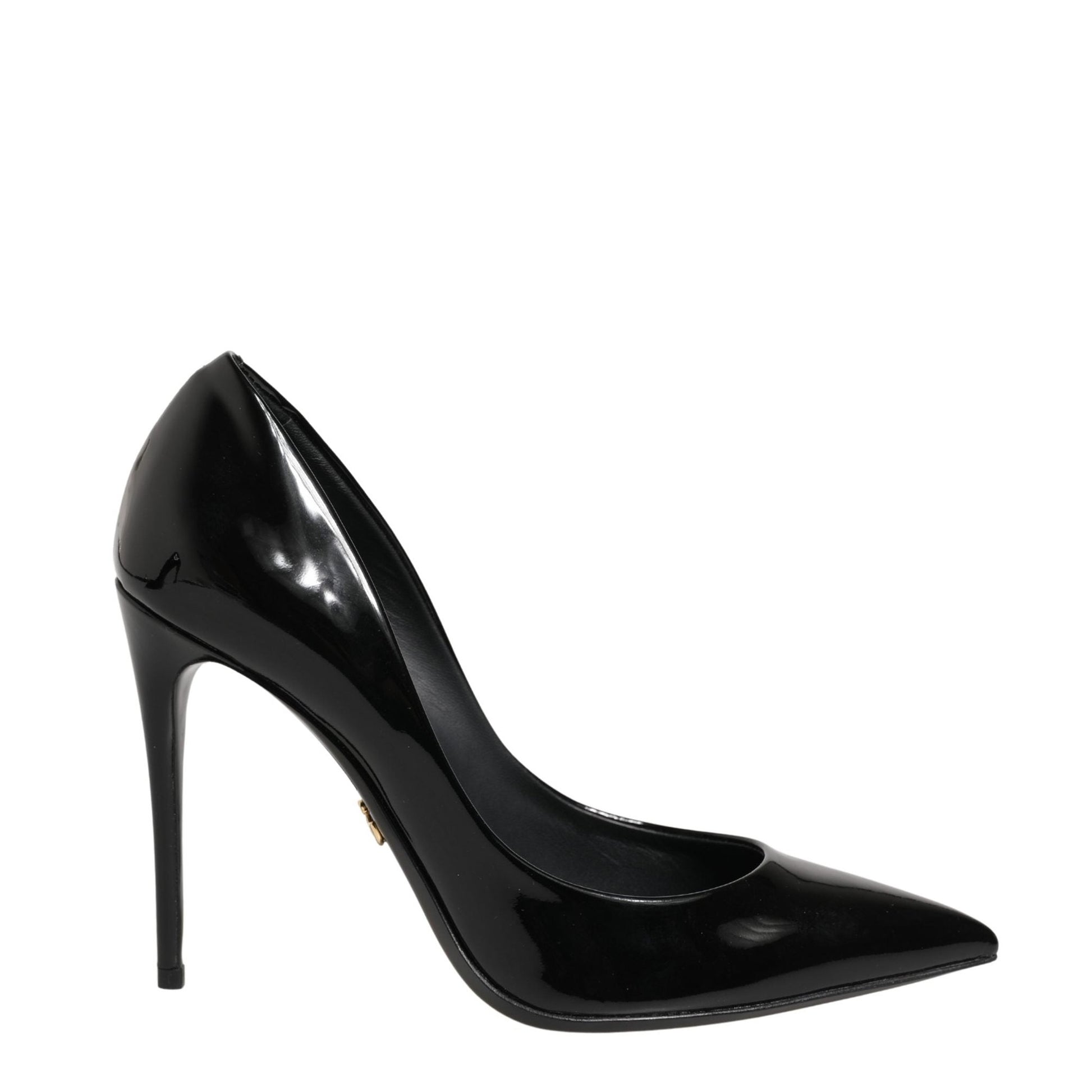 Dolce & Gabbana Black Calf Leather Stiletto Heels Pumps Shoes