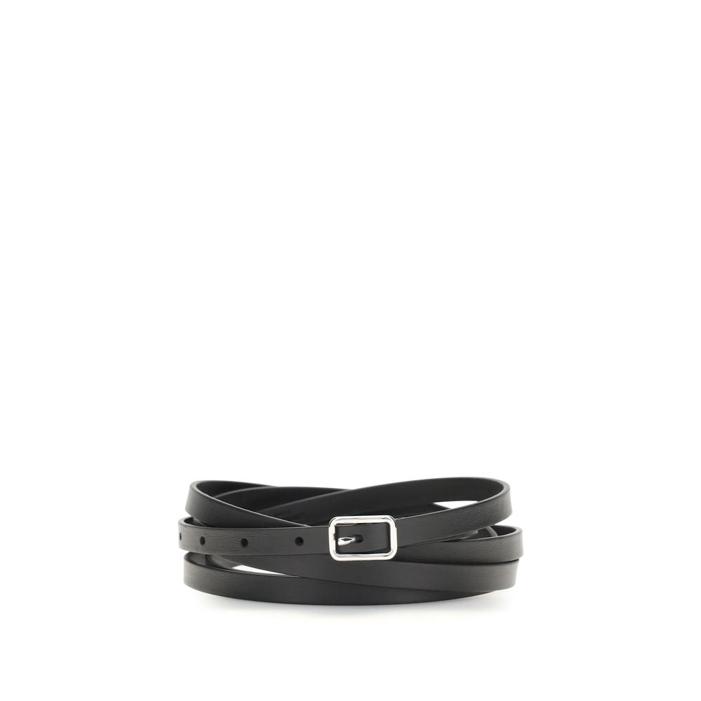 Givenchy black calf leather Bos Taurus belt with sleek buckle and embossed logo, stylish accessory for men.