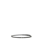 Givenchy black calf leather Bos Taurus belt with sleek gold buckle and embossed logo detail, stylish accessory for men.