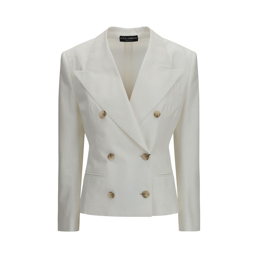 Dolce & Gabbana White Cotton Blazer Dolce & Gabbana