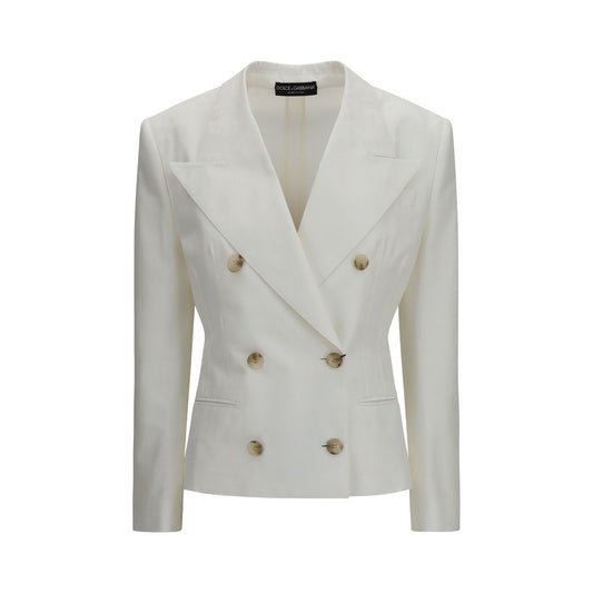 Dolce & Gabbana White Cotton Blazer Dolce & Gabbana