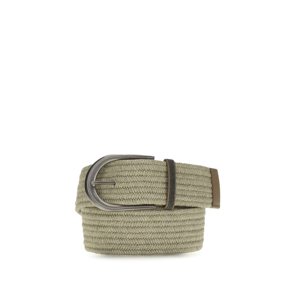 Brunello Cucinelli Beige Linen Regular Belt Brunello Cucinelli