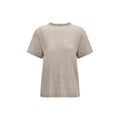 Beige linen T-shirt by Brunello Cucinelli featuring a relaxed fit and soft fabric, casual and stylish for everyday wear.