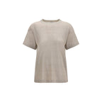 Beige linen T-shirt by Brunello Cucinelli featuring a relaxed fit and soft fabric, casual and stylish for everyday wear.