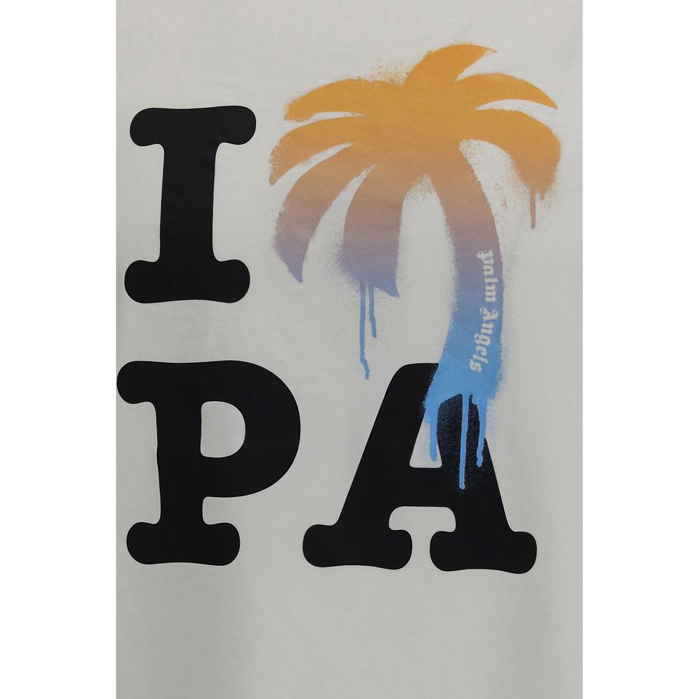Palm Angels White Cotton T-Shirt Palm Angels