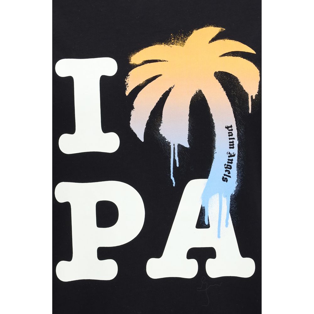 Palm Angels Black Cotton T-Shirt Palm Angels