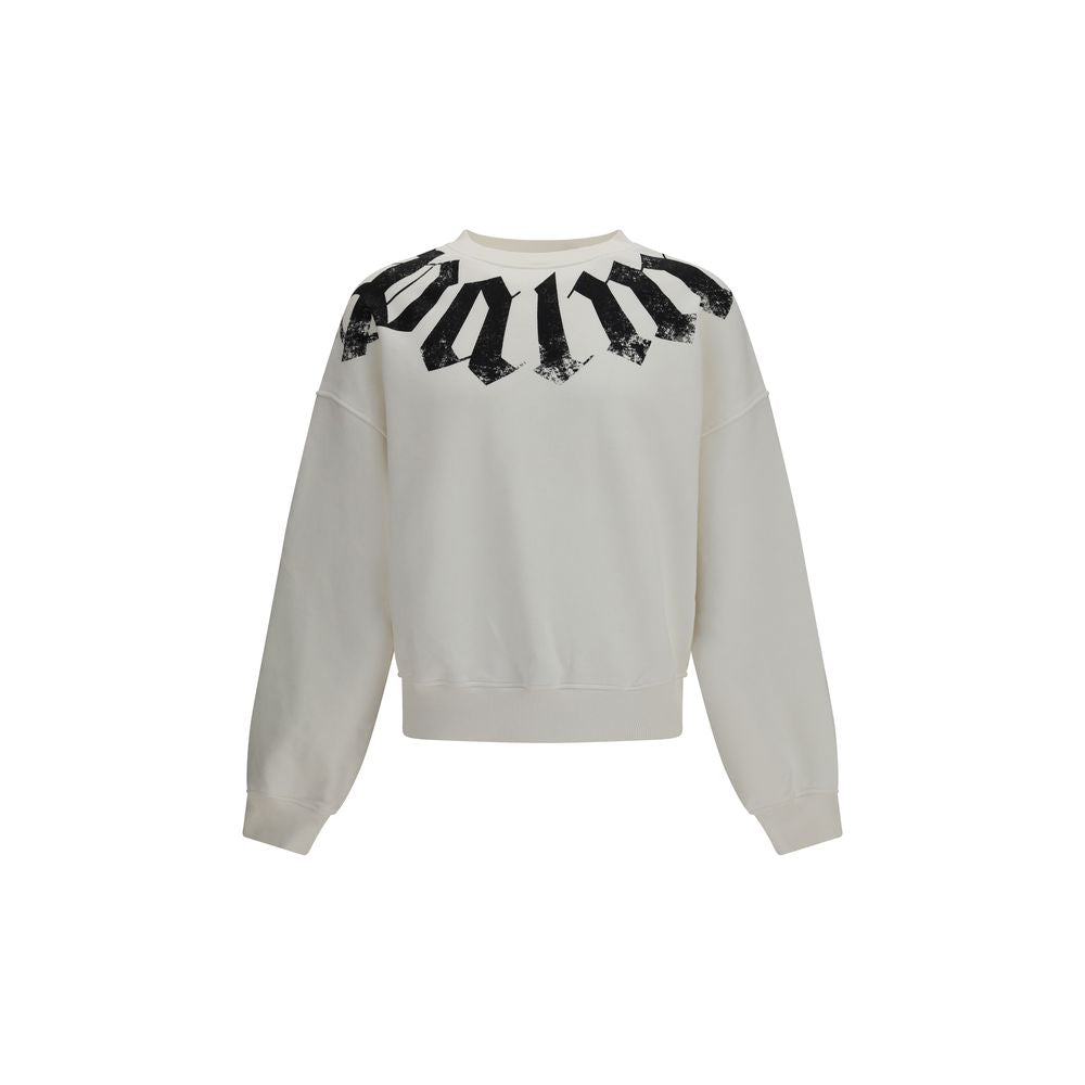 Palm Angels White Cotton Sweatshirt Palm Angels