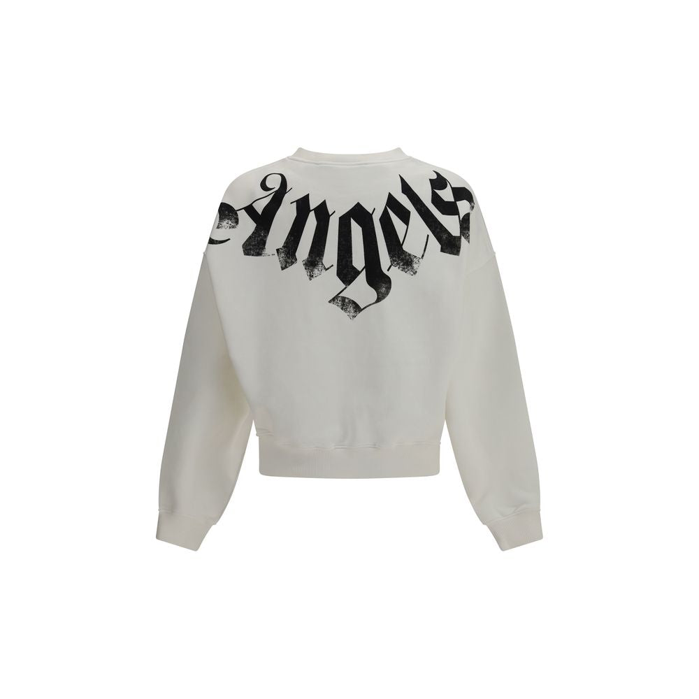 Palm Angels White Cotton Sweatshirt Palm Angels