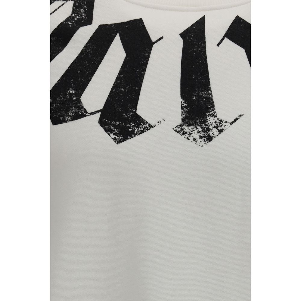 Palm Angels White Cotton Sweatshirt Palm Angels
