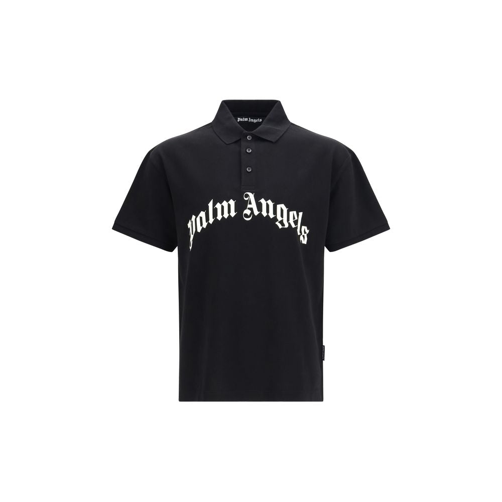 Palm Angels Black Cotton Polo Shirt Palm Angels