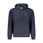 Calvin Klein blue cotton men's sweatshirt with crew neck and long sleeves, featuring the Calvin Klein logo.